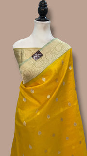 Pure Kora Handloom Banarasi All Over Kadua Motifs Saree - The Handlooms