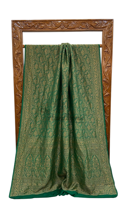 Pure Khaddi Crepe Georgette Banarasi Handloom Saree-Brocade - The Handlooms