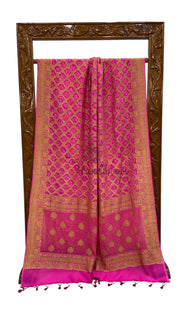 Pure Georgette Banarasi Bandhej Handloom Saree - The Handlooms