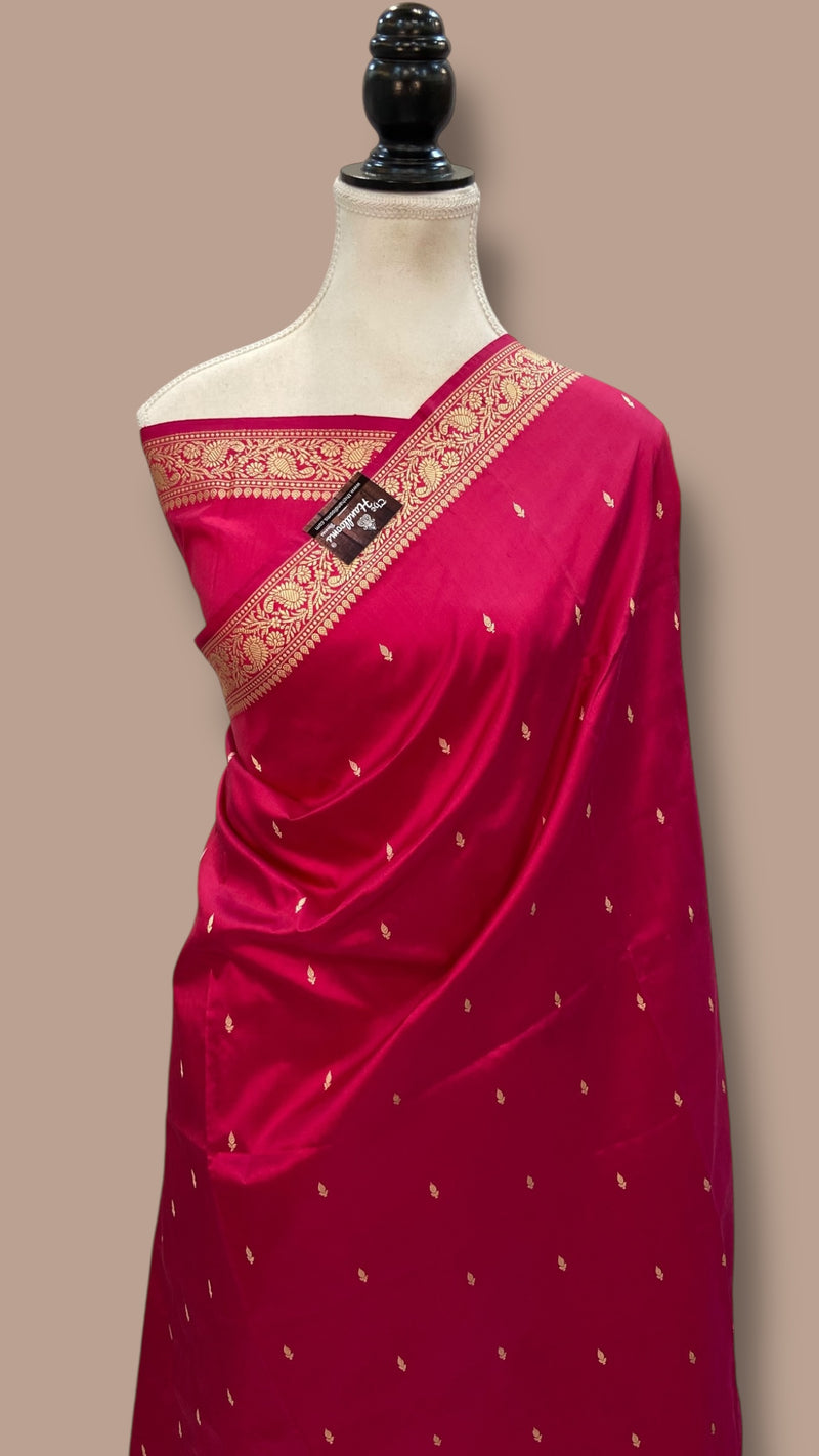 Pure Katan Silk Reshmi Zari Banarasi Handloom Saree - The Handlooms