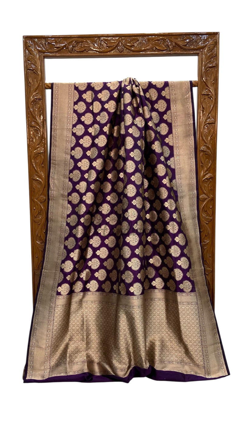 Pure Katan Silk Banarasi Handloom Saree - All over jaal work - The Handlooms