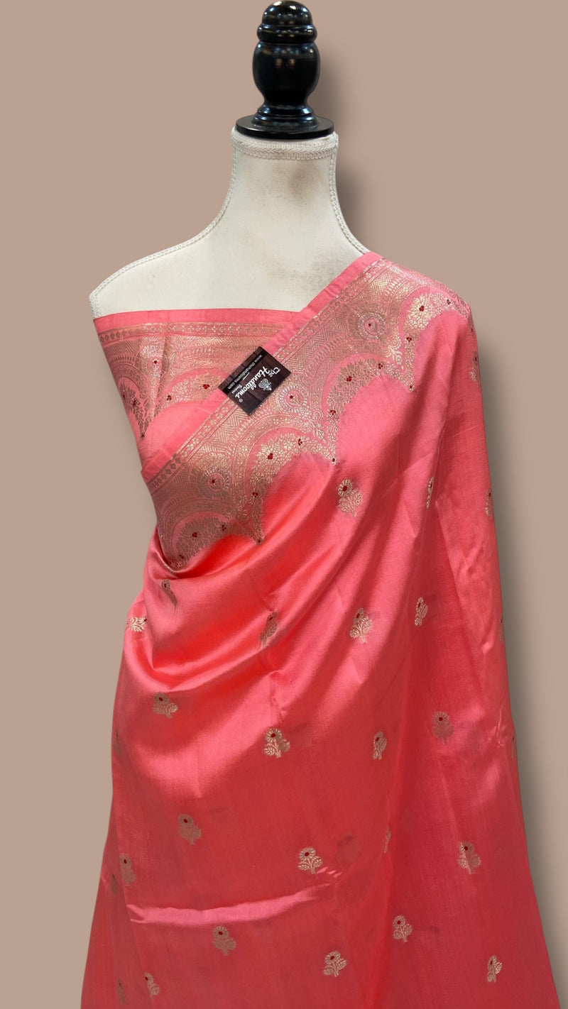 Pure Mango Silk Banarasi Handloom Saree - The Handlooms