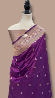 Pure Katan Silk Banarasi Handloom Saree - All Over Kadua Motifs - The Handlooms
