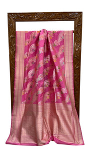 Ektara Pure Katan Silk Banarasi Handloom Saree - All over kadiyal Jaal work - The Handlooms