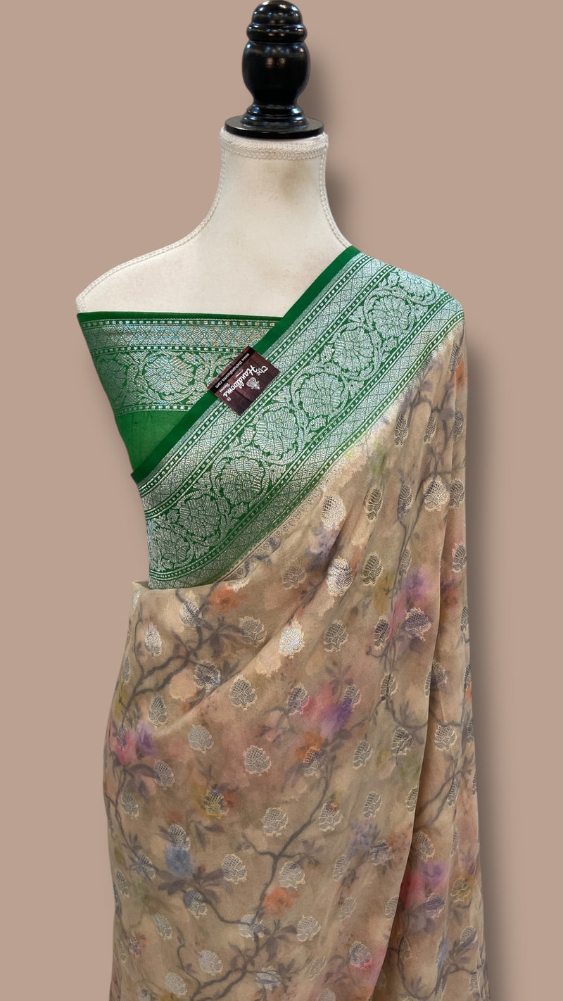 Georgette Banarasi Saree - Digital Print - The Handlooms