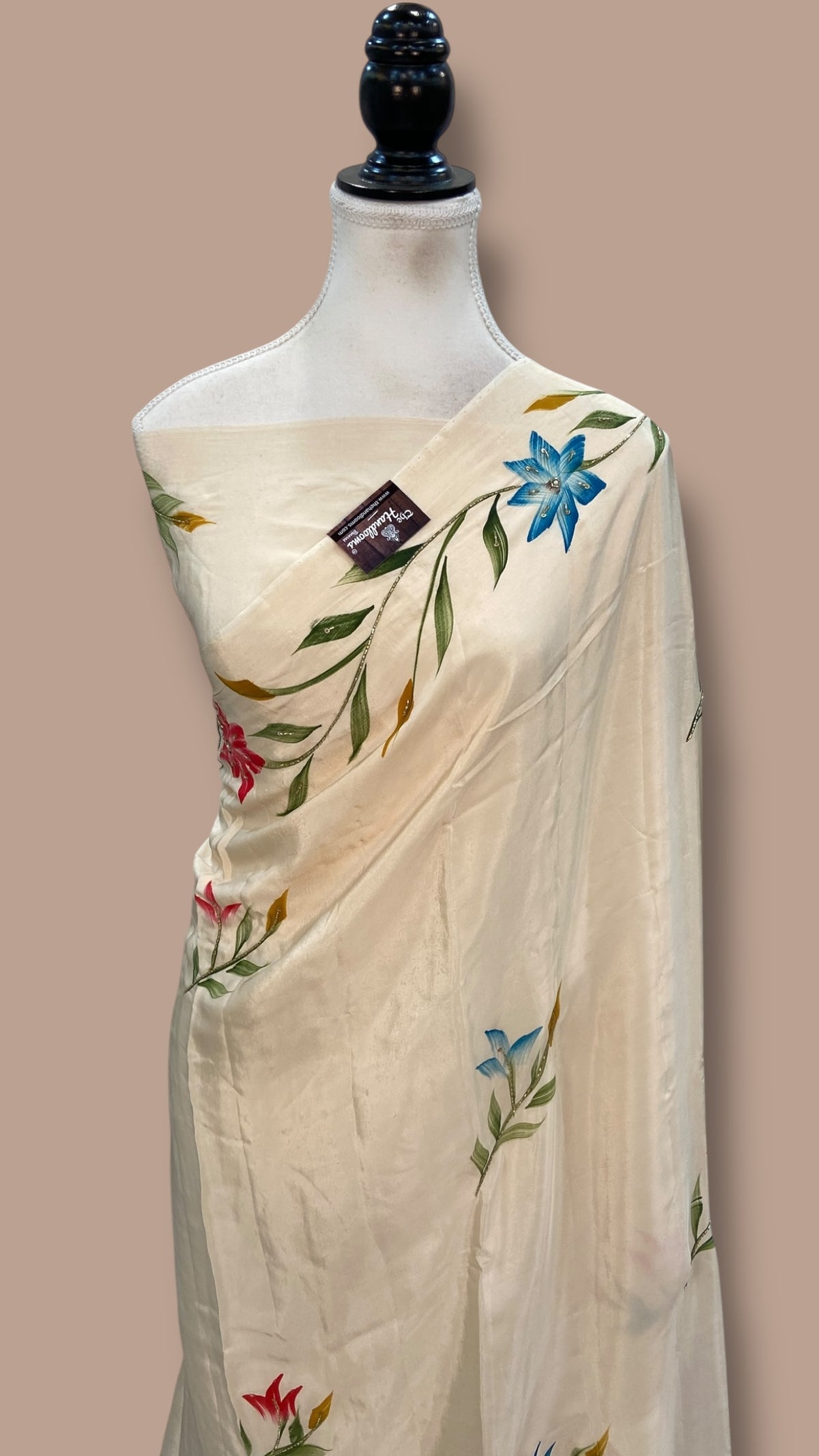 Pure Silk Handloom Banarasi Saree - Handwork Handbrush — The Handlooms