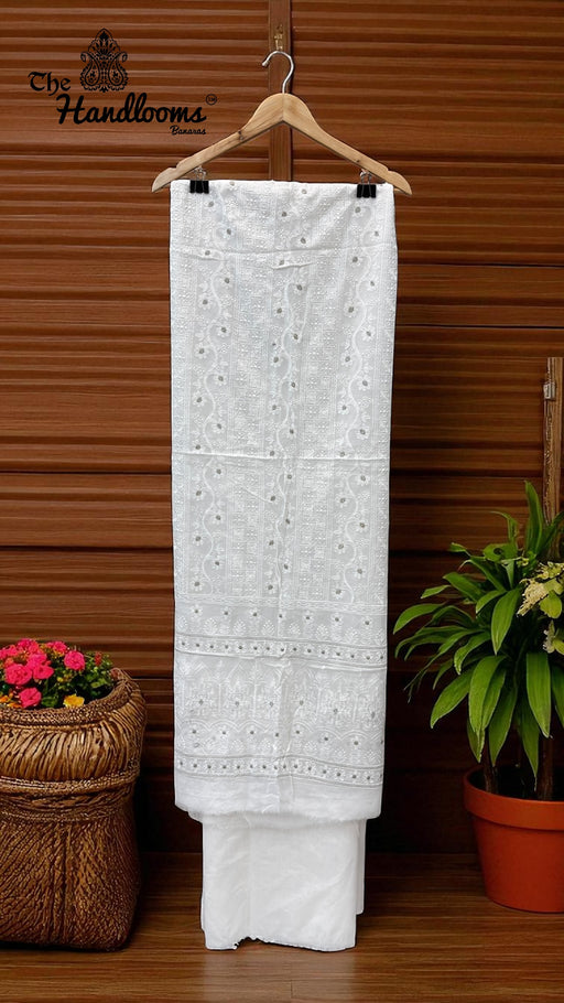 Pure Georgette Banarasi Chikankari 3-Piece Suit - The Handlooms