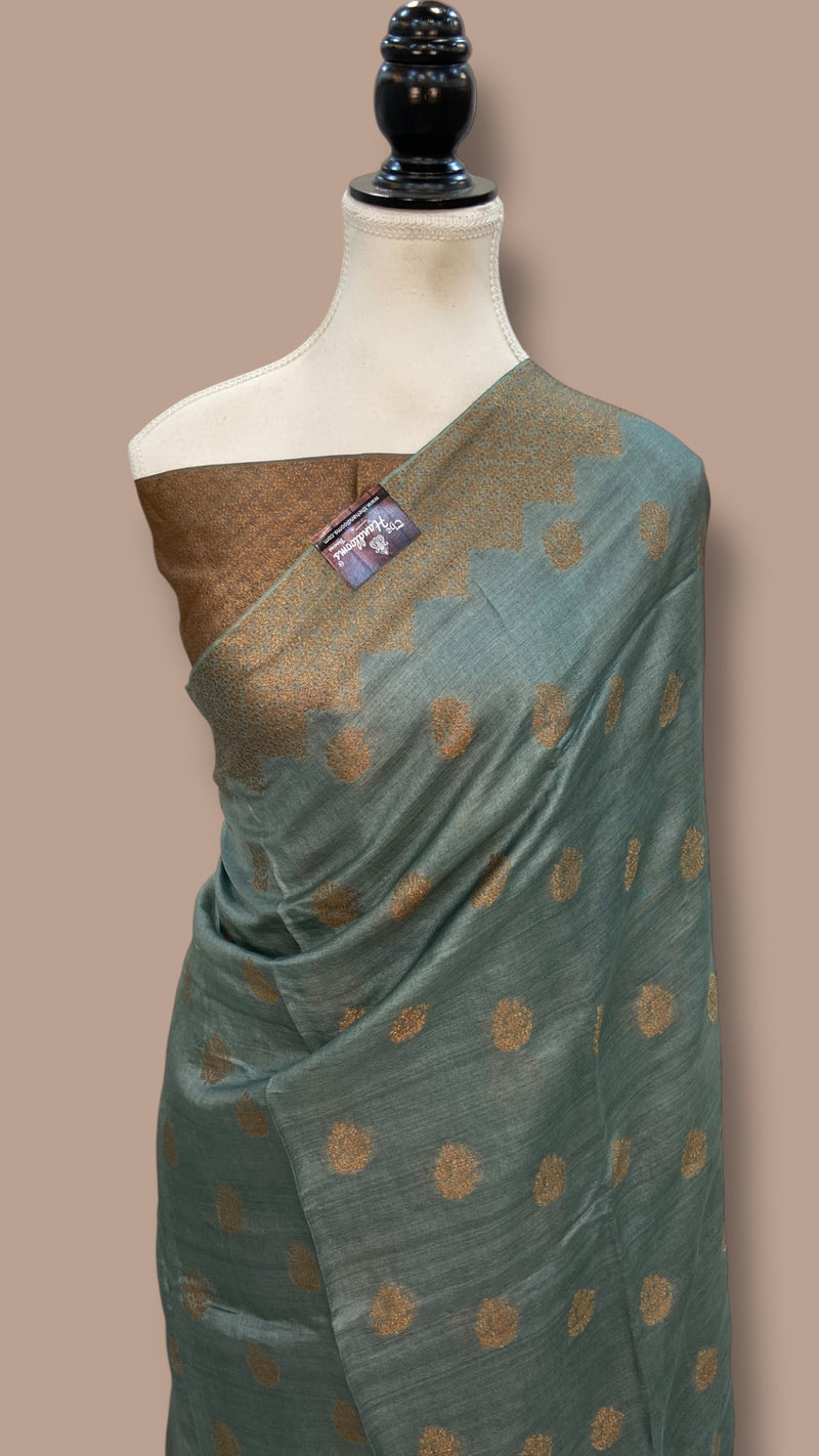 Pure Tussar Silk Handloom Banarasi Saree - The Handlooms