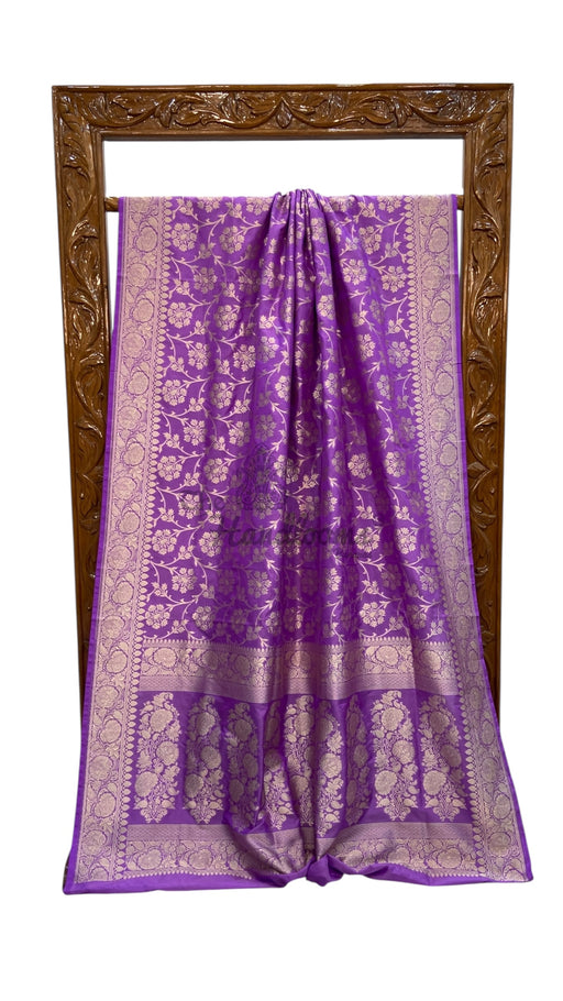Pure Katan Silk Banarasi Handloom Saree - All Over Jaal Work - The Handlooms