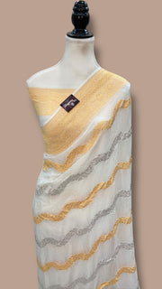 Khaddi Georgette Handloom Banarasi Saree - The Handlooms