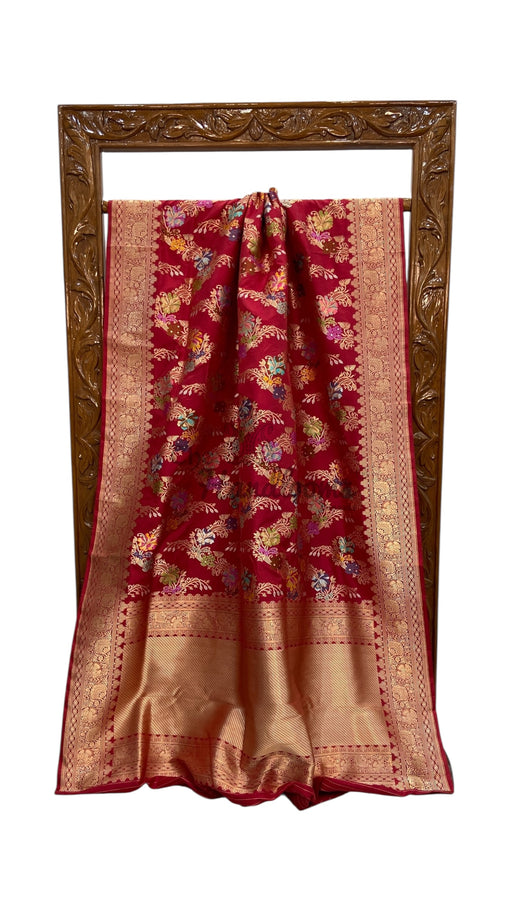 Ektara Pure Katan Silk Banarasi Handloom Saree - All over kadiyal Jaal work - The Handlooms