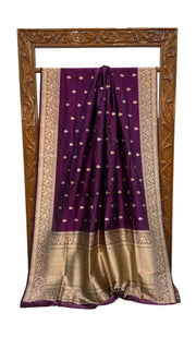 Pure Katan Silk Banarasi Handloom Saree - All Over Kadua Motifs - The Handlooms