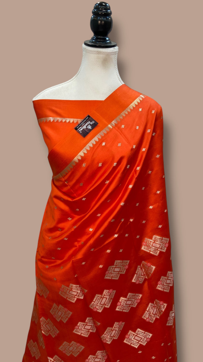 Pure Mango Silk Banarasi Handloom Saree - The Handlooms