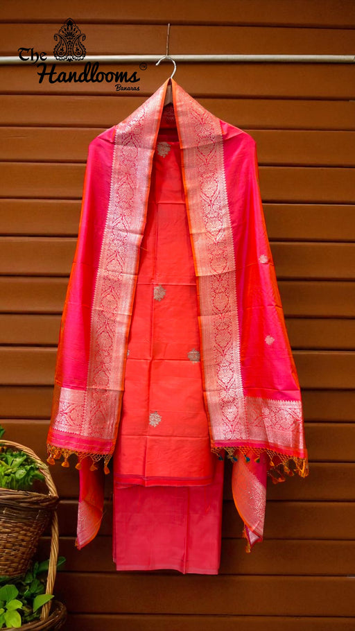 Pure Katan Silk Handlooms Banarasi Dress material - The Handlooms