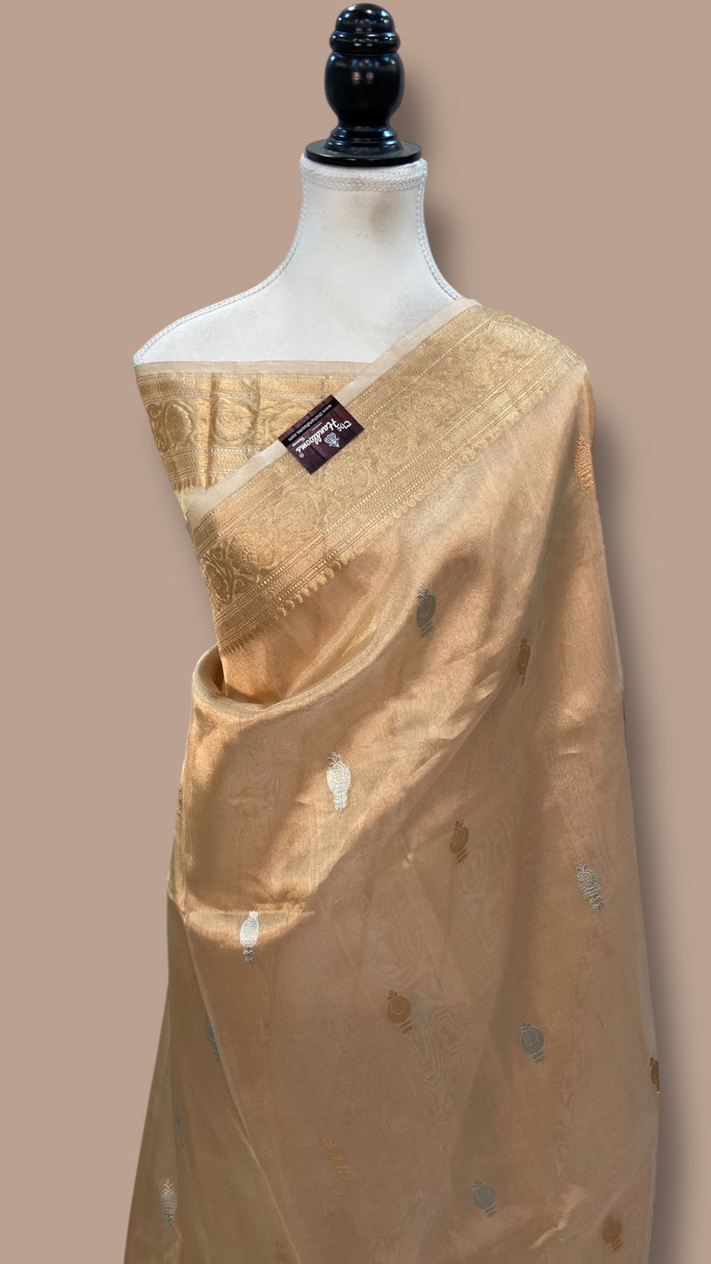 Pure Kora Tissue Handloom Banarasi Saree - The Handlooms