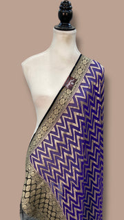 Pure Khaddi Georgette Dupatta - water zari - The Handlooms