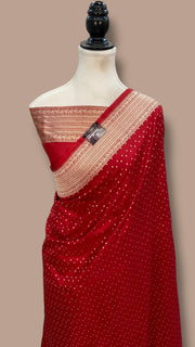 Pure Katan Silk Banarasi Handloom Saree - All over Jaal work - The Handlooms