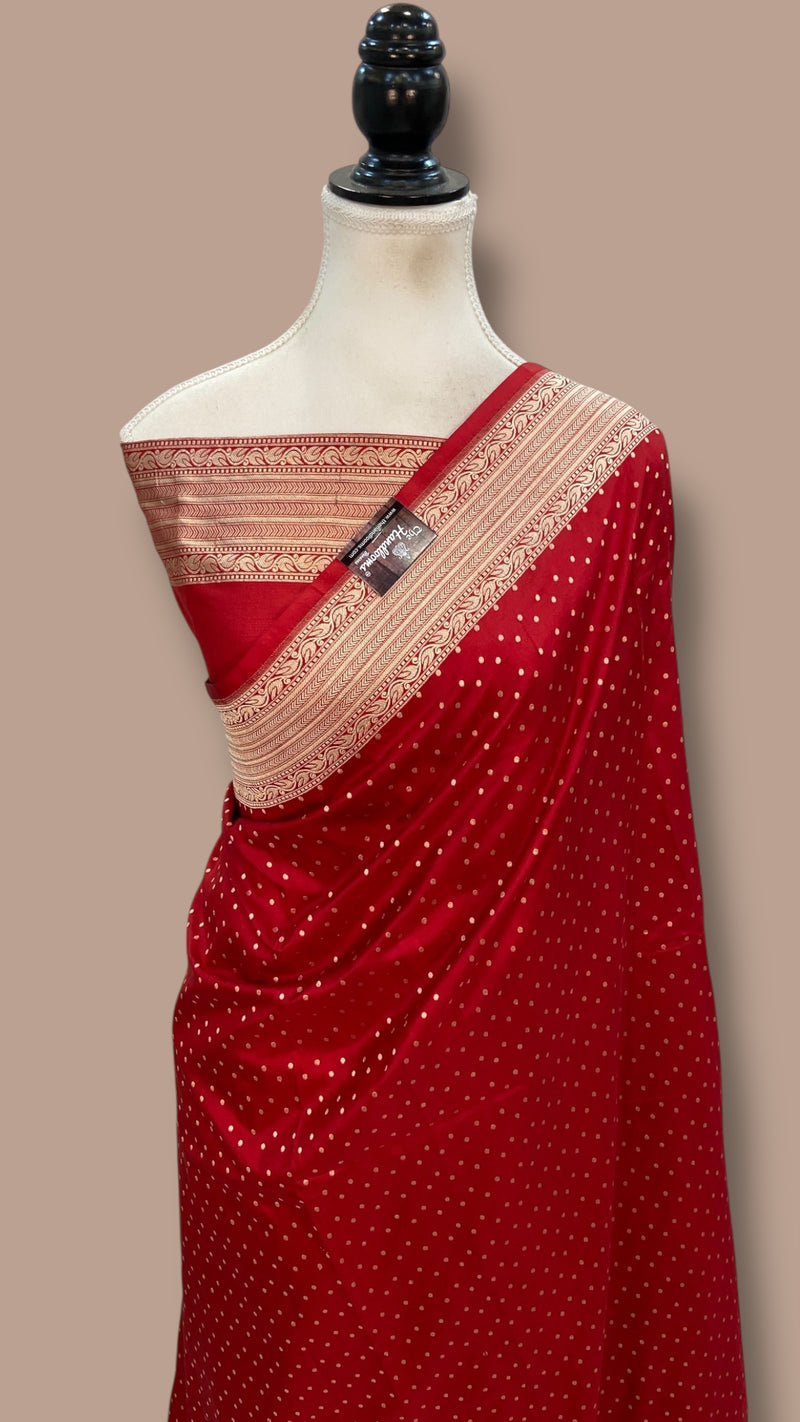 Pure Katan Silk Banarasi Handloom Saree - All over Jaal work - The Handlooms