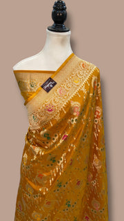 Pure Katan Silk Banarasi Handloom Saree - All over Jaal Work With Meenakari - The Handlooms