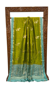 Pure Mango Silk Banarasi Handlokom Saree - The Handlooms