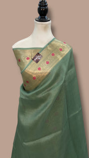 Pure Kora Silk Handloom Banarasi Saree - The Handlooms