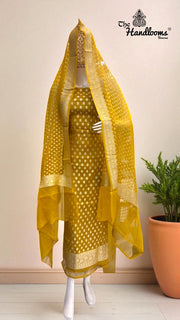 Tissue Khaddi Georgette Banarasi Dress material - The Handlooms