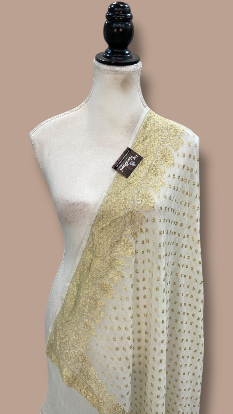 Pure Khaddi Georgette Handloom Dupatta - The Handlooms
