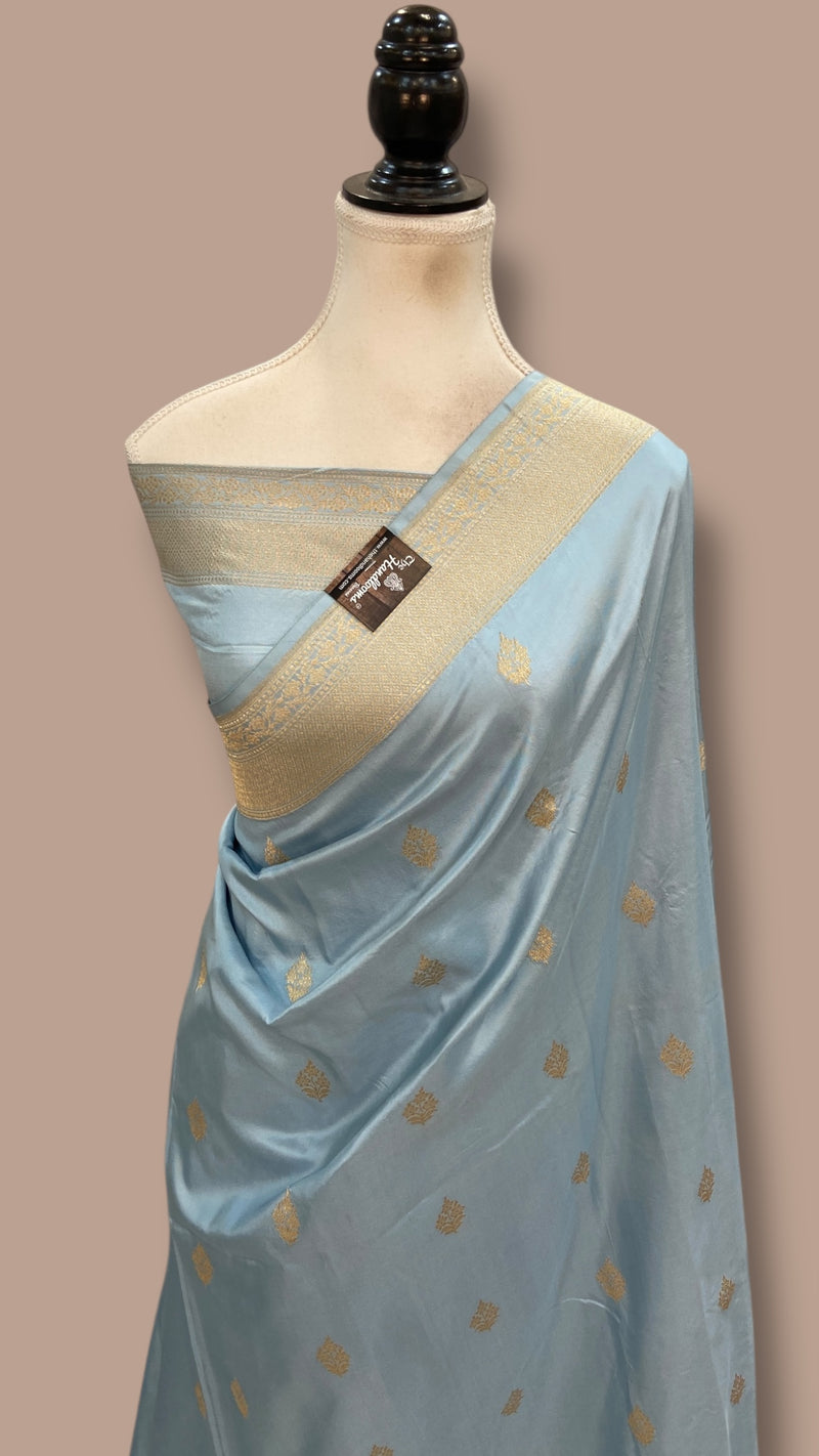 Pure Katan Silk Banarasi Handloom Saree - All Over Kadua Motifs