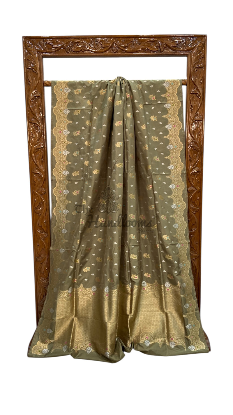 Pure Katan Silk Banarasi Handloom Saree - All Over Kadua Motifs