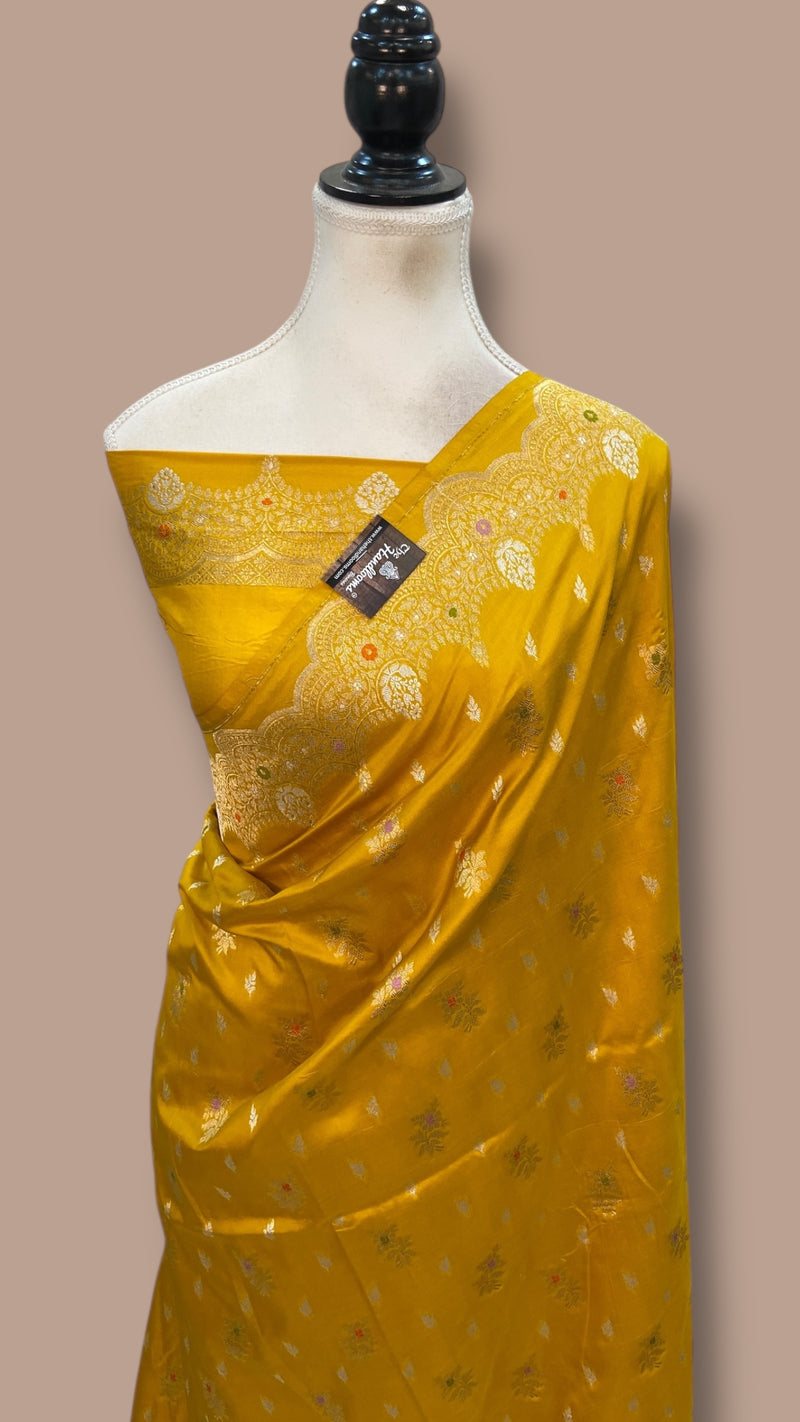 Pure Katan Silk Banarasi Handloom Saree - All Over Kadua Motifs