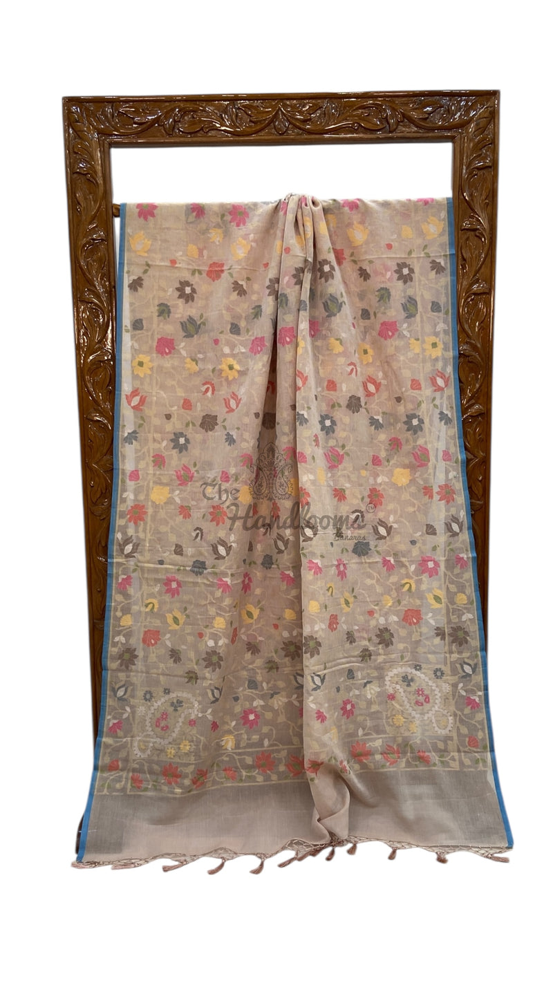 Pure Cotton Jamdani Handloom Banarasi Saree - The Handlooms