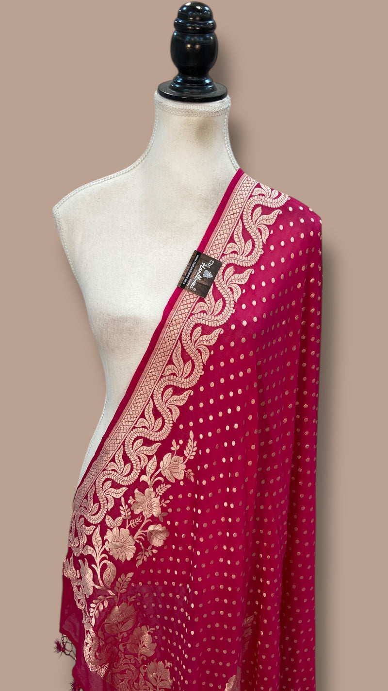 Pure Khaddi Georgette Handloom Dupatta - The Handlooms