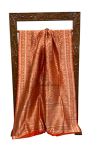 Regal Pure Katan Silk Banarasi Saree – Handwoven Tanchui Brocade with Meenakari Work - The Handlooms