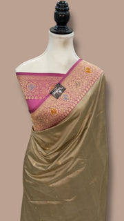 Pure Katan Silk Banarasi Handloom Saree - All Over Kadua Motifs - The Handlooms