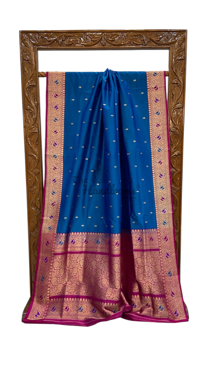 Pure Katan Silk Banarasi Handloom Saree - All Over Kadua Motifs - The Handlooms