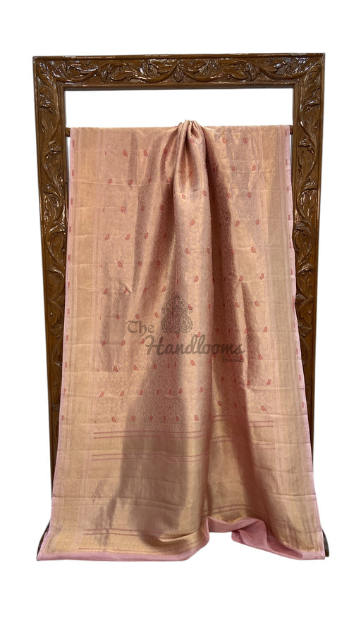 Regal Pure Katan Silk Banarasi Saree – Handwoven Tanchui Brocade with Meenakari Work - The Handlooms