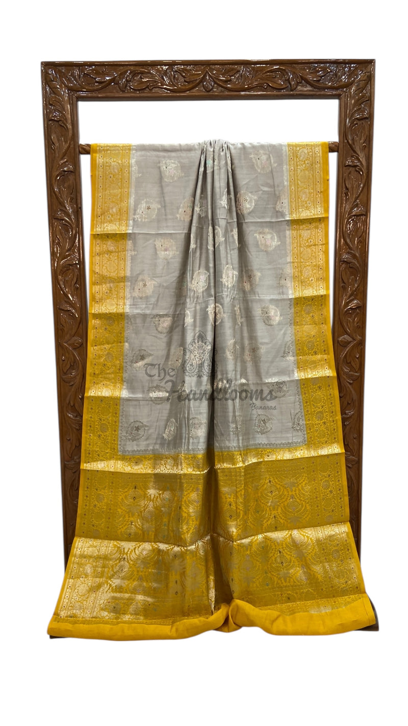 Pure Chiniya Silk Handloom Banarasi Saree - The Handlooms