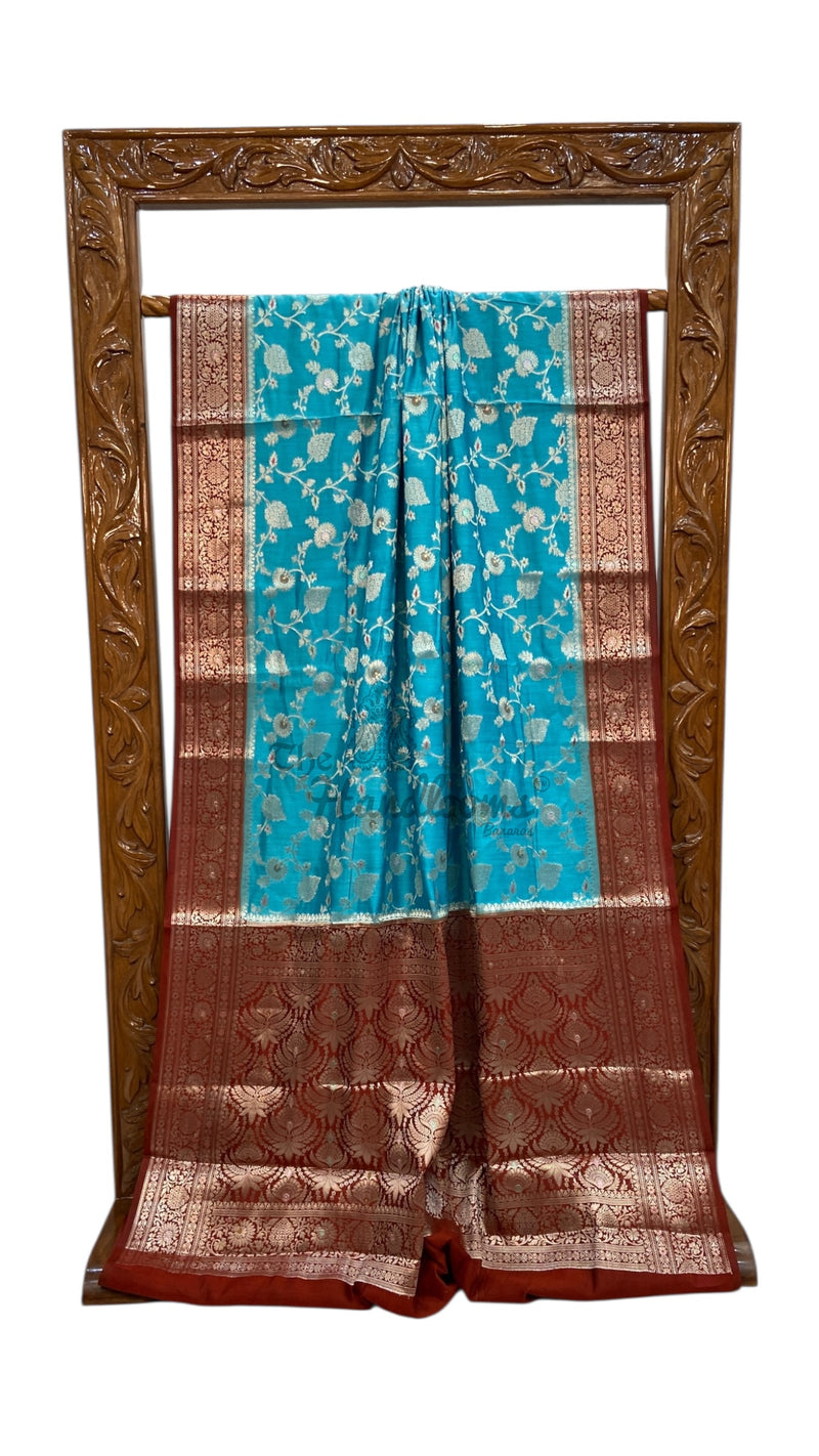 Pure Chiniya Silk Handloom Banarasi Saree - The Handlooms