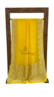 Khaddi Georgette Handloom Banarasi Saree - The Handlooms
