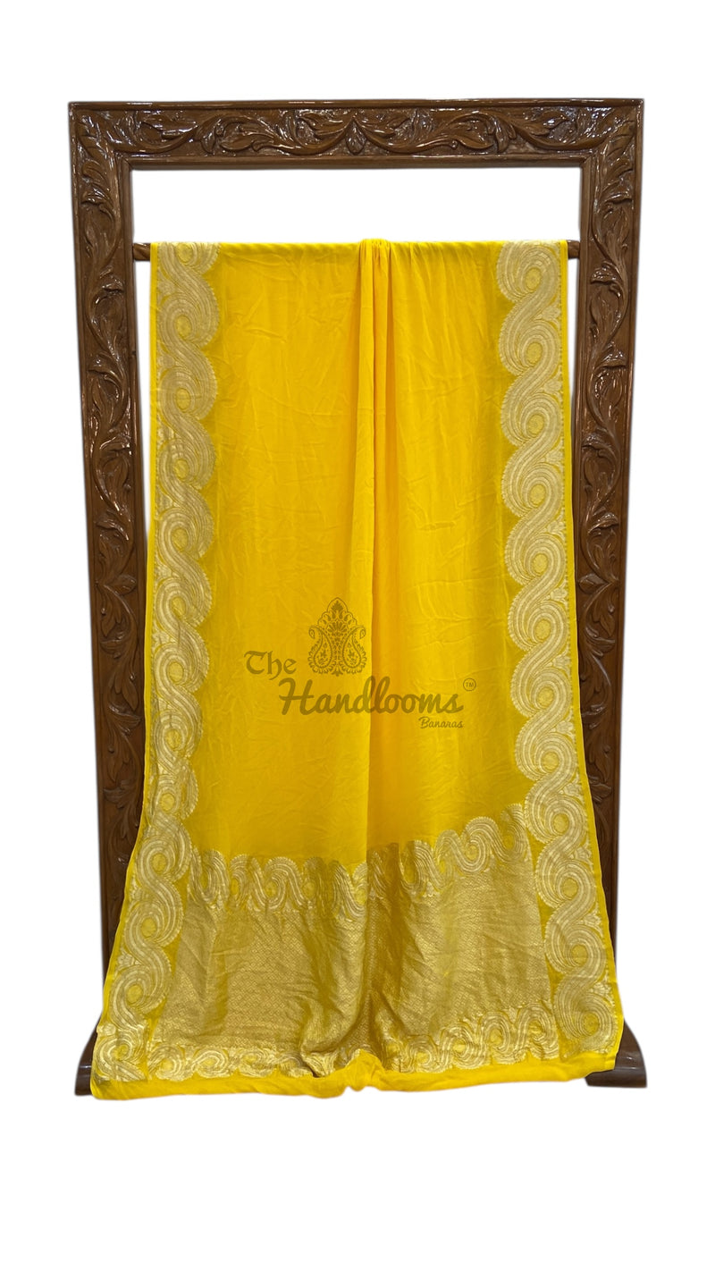 Khaddi Georgette Handloom Banarasi Saree - The Handlooms