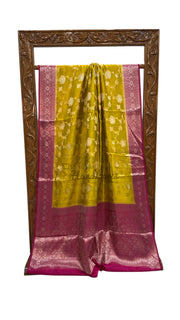 Pure Mango Silk Banarasi Handloom Saree - The Handlooms