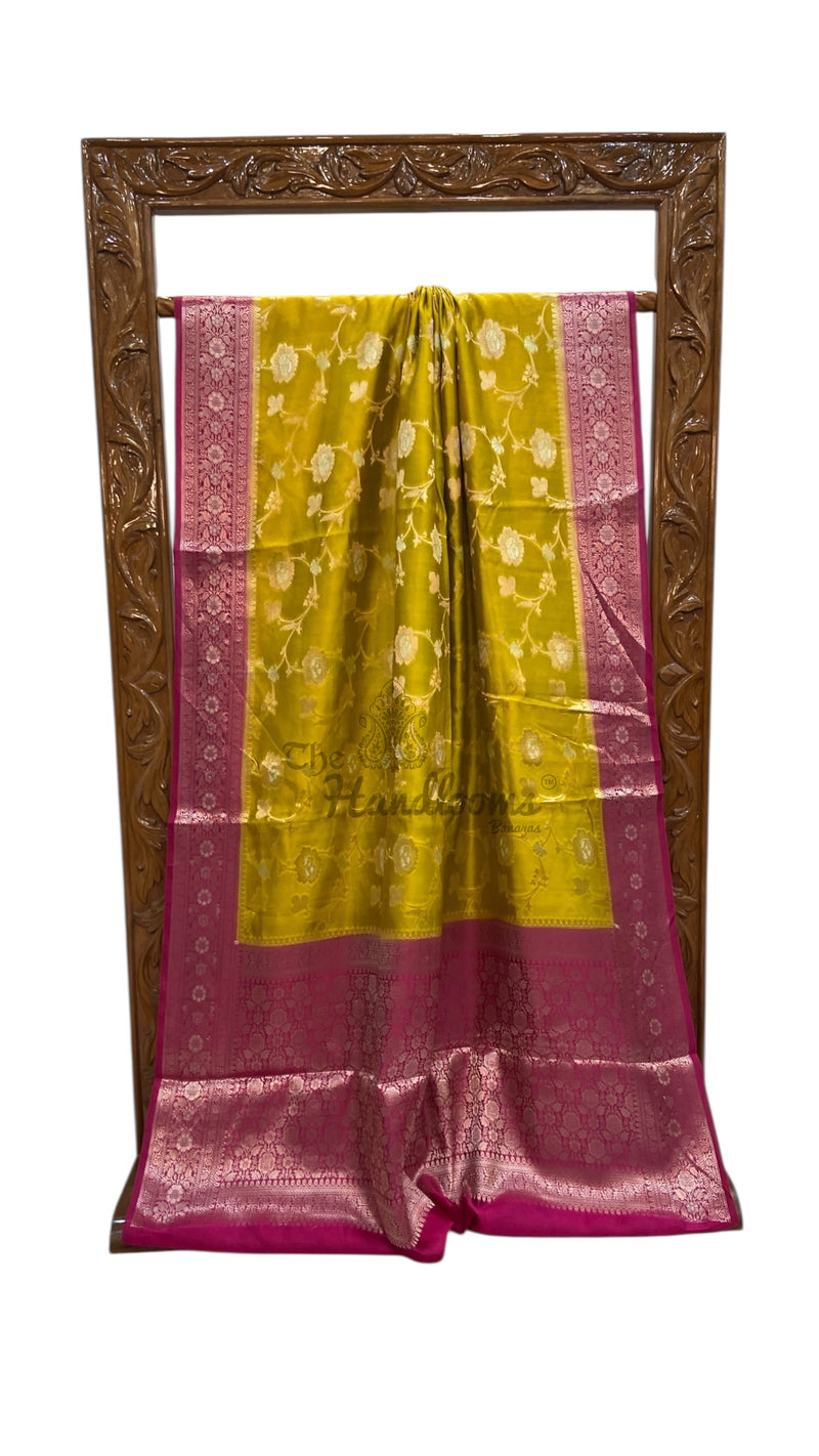 Pure Mango Silk Banarasi Handloom Saree - The Handlooms