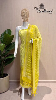 Khaddi Georgette Banarasi Dress material Water Zari - The Handlooms