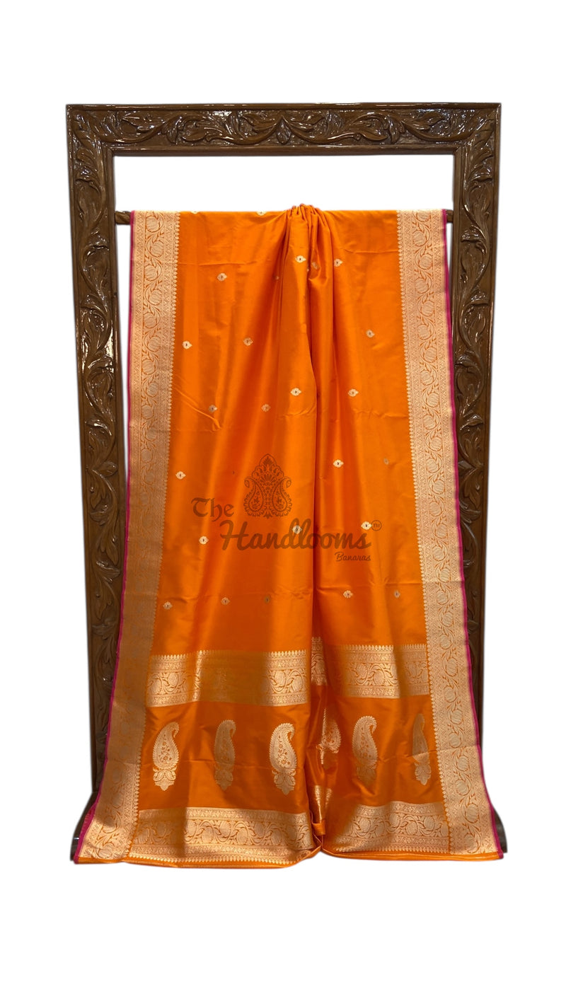 Pure Katan Silk Banarasi Handloom Saree - All Over Kadua Motifs - The Handlooms