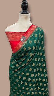 Pure Chiniya Silk Handloom Banarasi Saree - The Handlooms