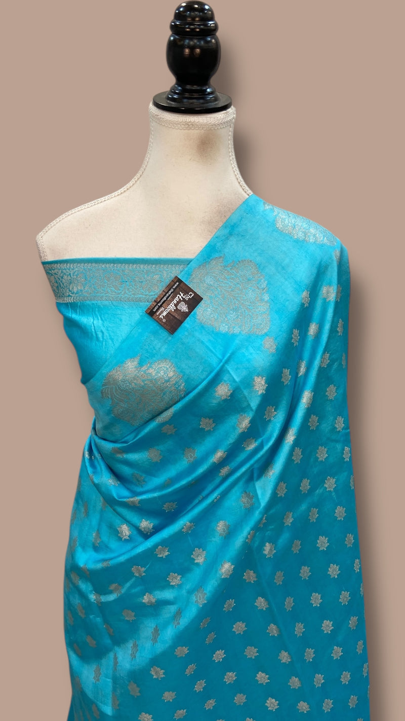 Pure Mango Silk Banarasi Handlokom Saree