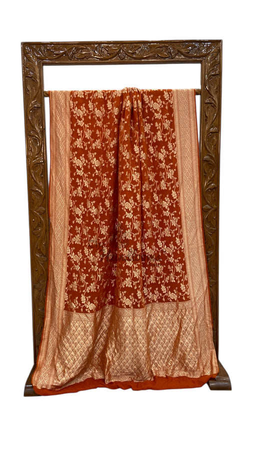 Khaddi Georgette Handloom Banarasi Saree - The Handlooms