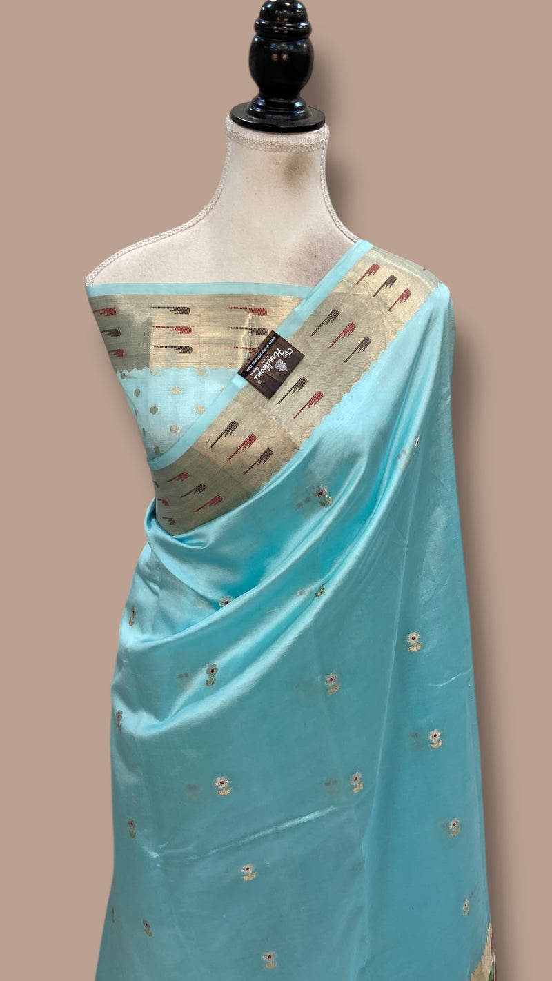 Pure Mango Silk Banarasi Handlokom Saree