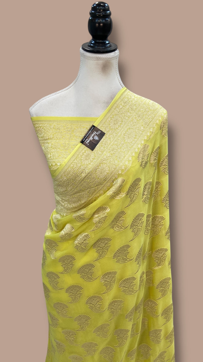 Khaddi Georgette Handloom Banarasi Saree