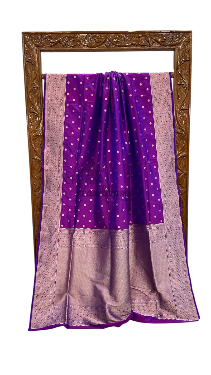 Pure Katan Silk Banarasi Handloom Saree - All Over Motifs
